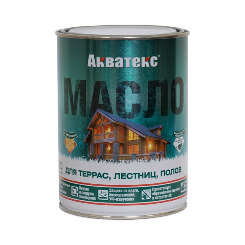 Масло Акватекс для террас, лестниц, полов, бесцветный, 0.75 л