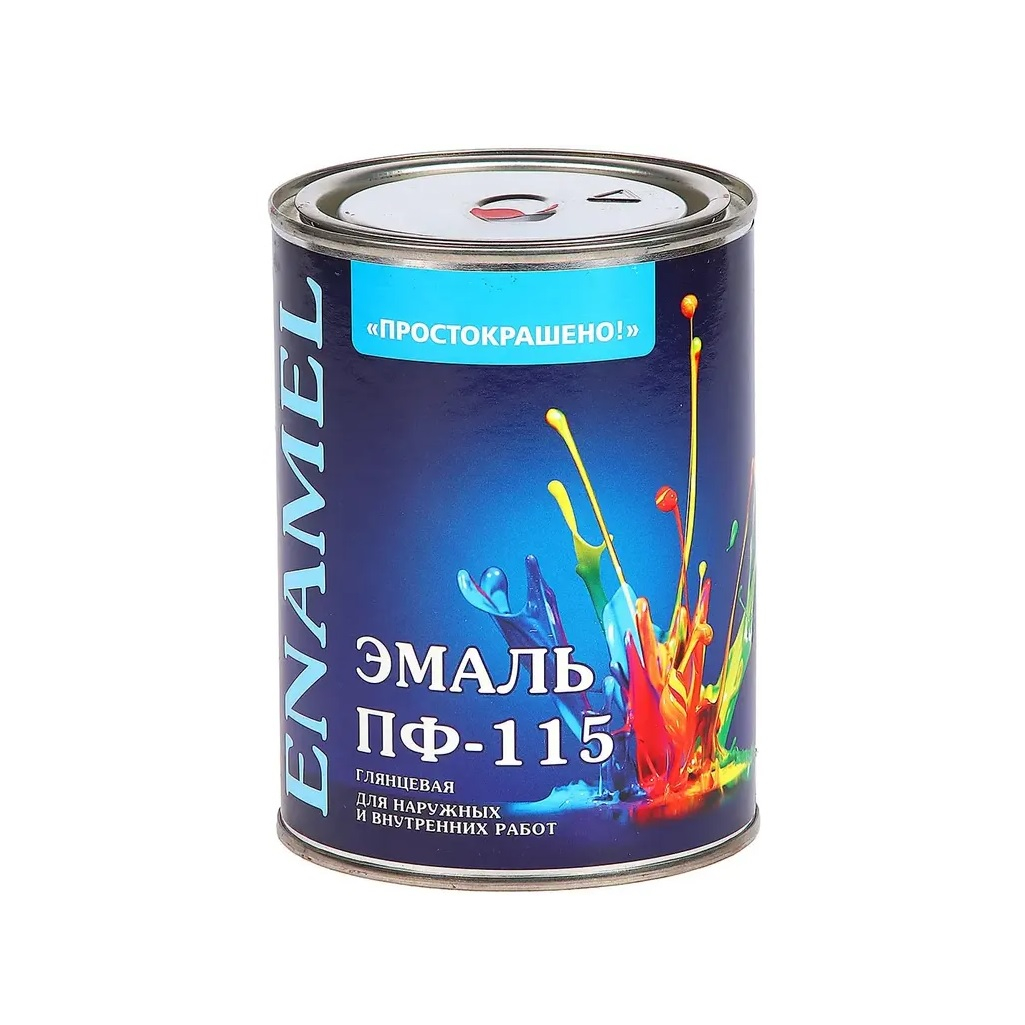 Эмаль алкидная Простокрашено ПФ-115 81291, универсальная, глянцевая, васильковая, 0.8 кг