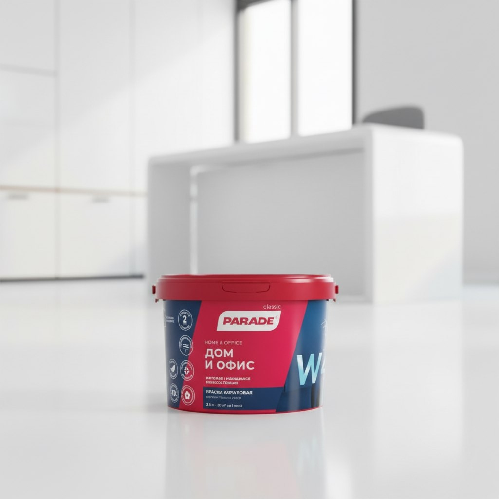 Краска акриловая Parade classic 0005868, Дом и офис W4, моющаяся, База A, 2.5 л