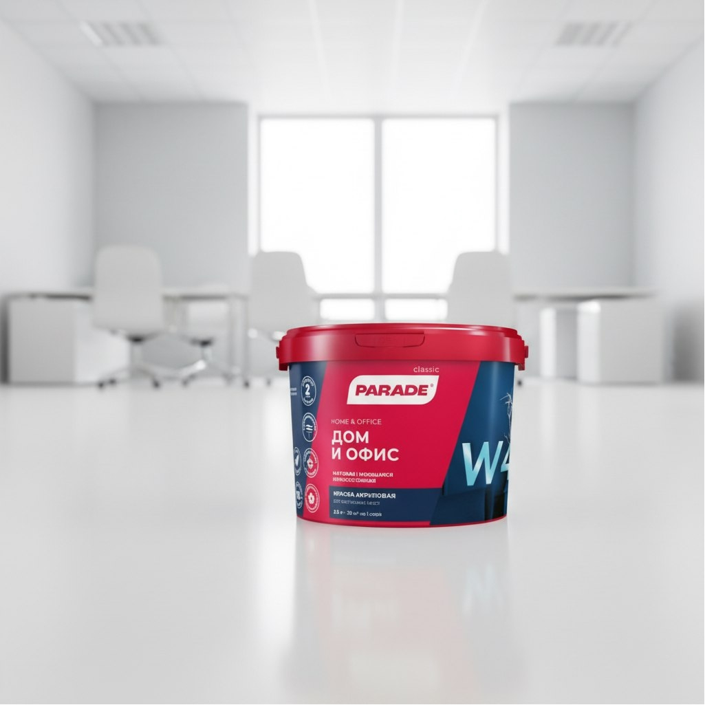 Краска акриловая Parade classic 0005868, Дом и офис W4, моющаяся, База A, 2.5 л