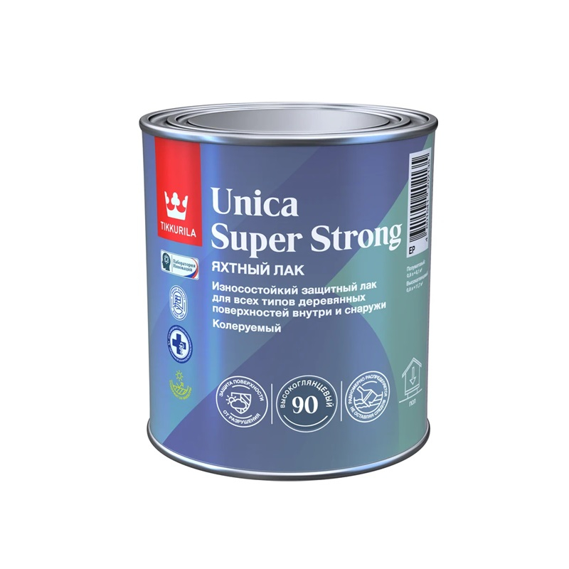 Лак TIKKURILA UNICA SUPER STRONG 90 яхтный глянцевый 0,9л