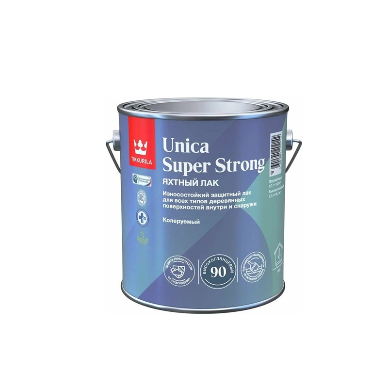 Лак TIKKURILA UNICA SUPER STRONG 90 яхтный глянцевый 2,7л