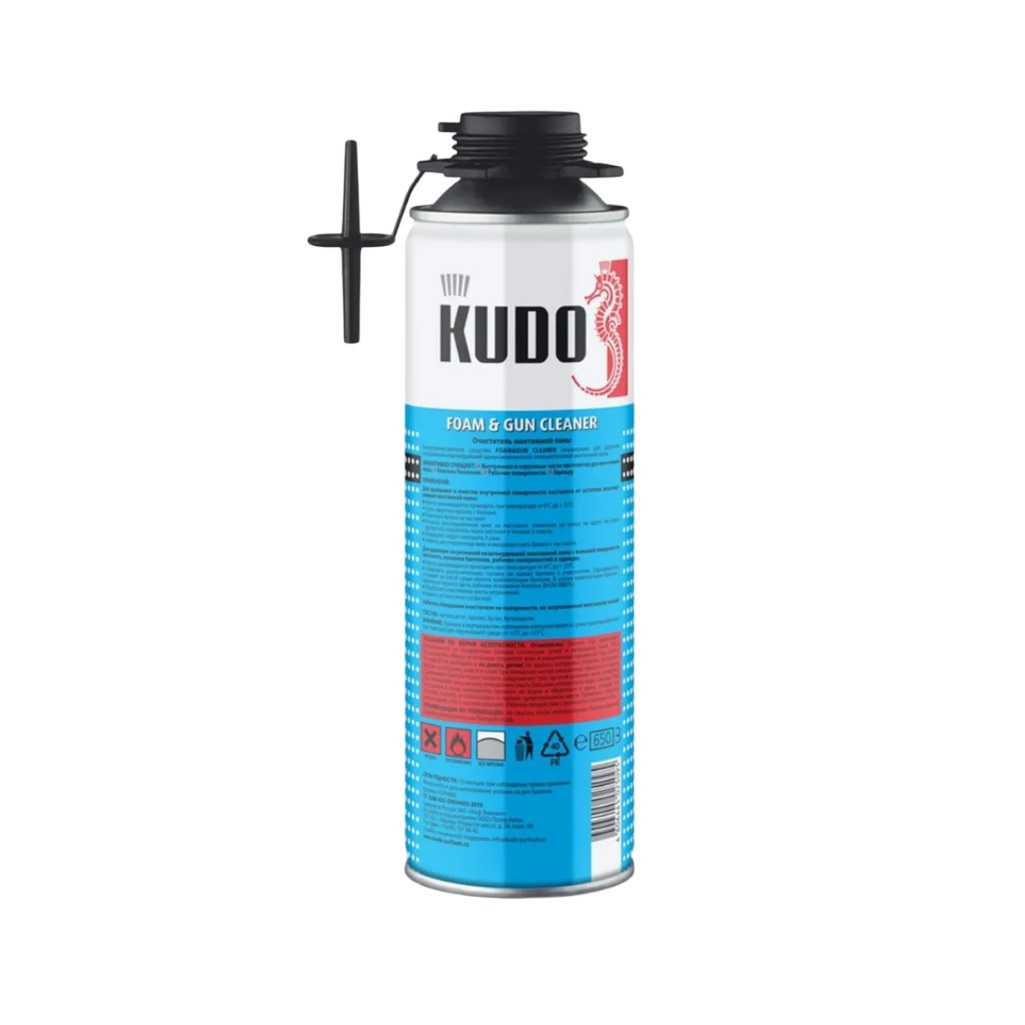 Очиститель монтажной пены Kudo Home Foam Gun Cleaner KUPH06C, для внутренних и наружных работ, объем 650 мл