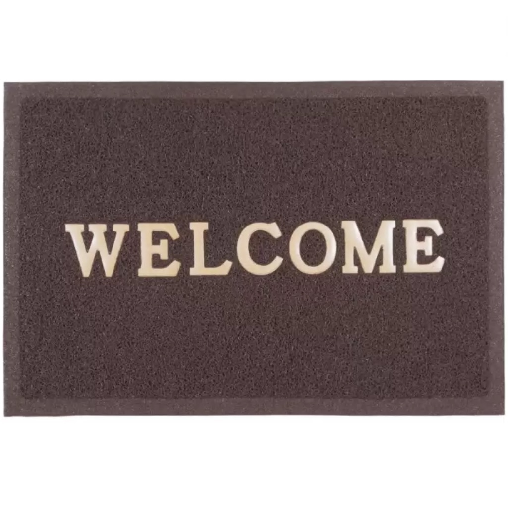 Коврик Sunstep Spongy  Welcome 38-442, коричневый, прямоугольный, резина, 500х800 мм
