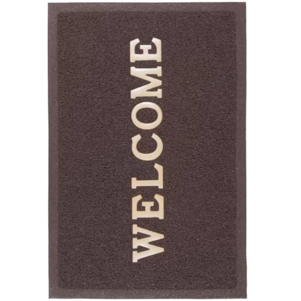 Коврик Sunstep Spongy  Welcome 38-442, коричневый, прямоугольный, резина, 500х800 мм