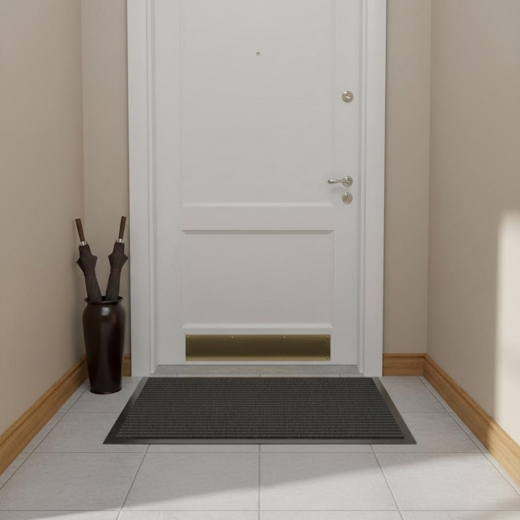 Коврик ComeForte Floor Mat, полиэстер, ребристый, черный, 120х200 см