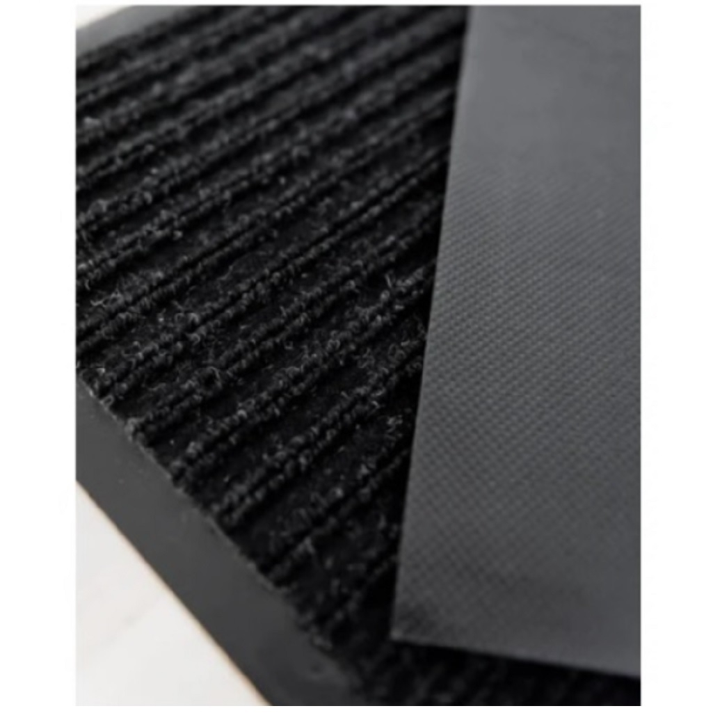 Коврик ComeForte Floor Mat, полиэстер, ребристый, черный, 120х200 см