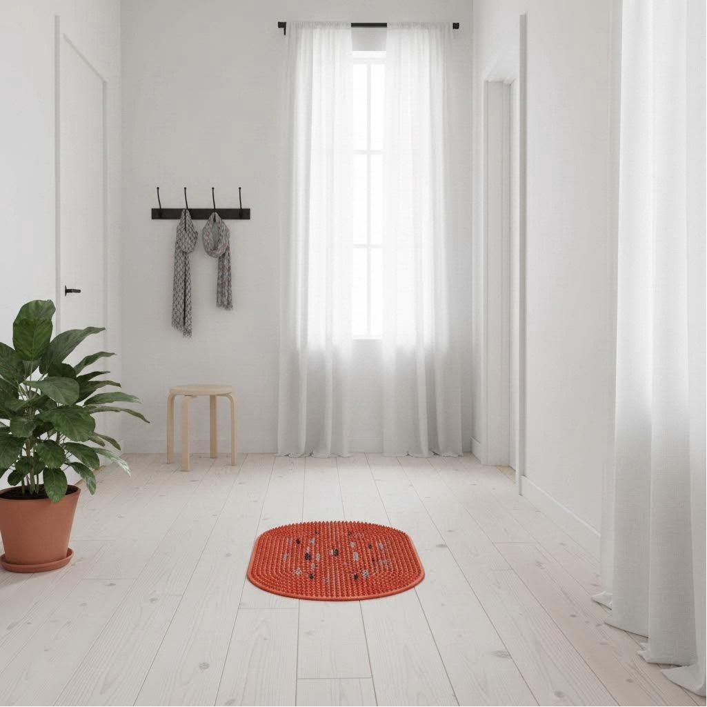 Коврик придверный ComeForte FRG Orange, резина, овал, 40х60 см