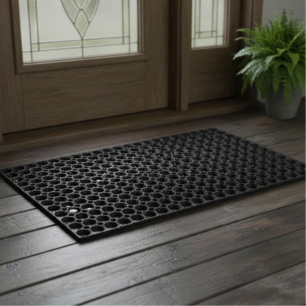 Коврик придверный ComeForte RH, ячеистый, черный, толщина 16 мм, 45х75 см