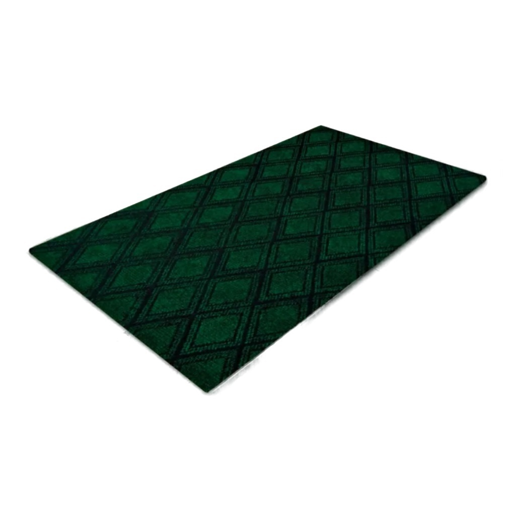 Коврик придверный ComeForte Жаккард, Ромб зеленый, 400х600 мм, противоскользящий