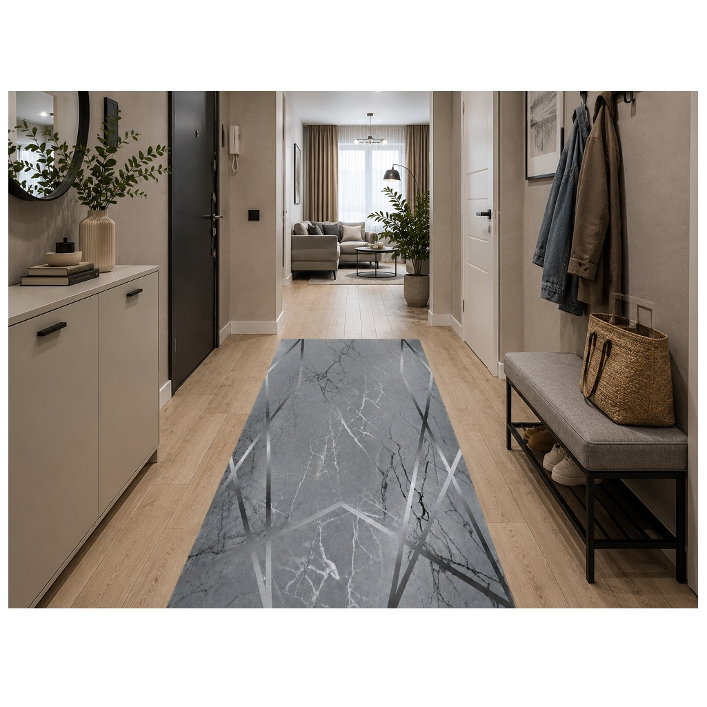 Ковровая дорожка 3D матовая, полиэтилен, 0.4х120х1500 см, FM 1,2-113, серый