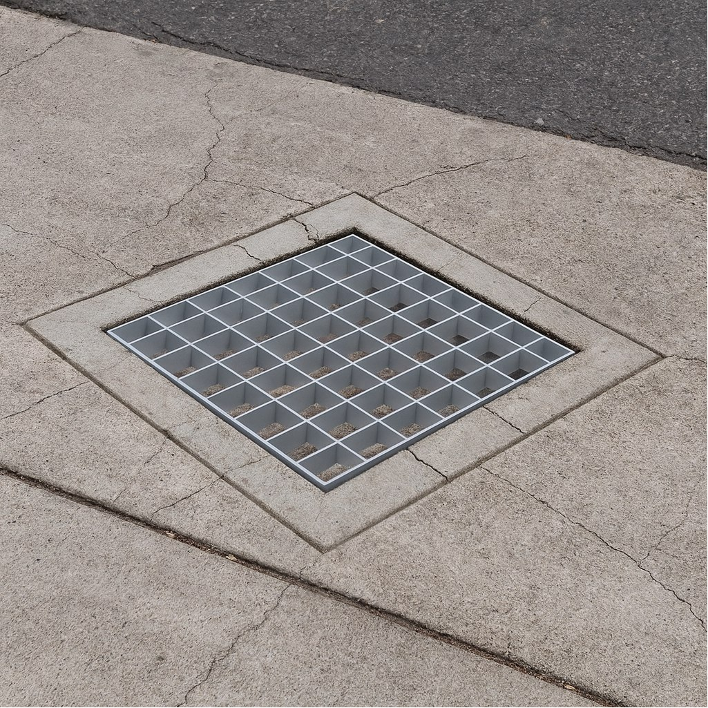 Решетка ячеистая, стальная, оцинкованная, водоприемная, 285х285 мм