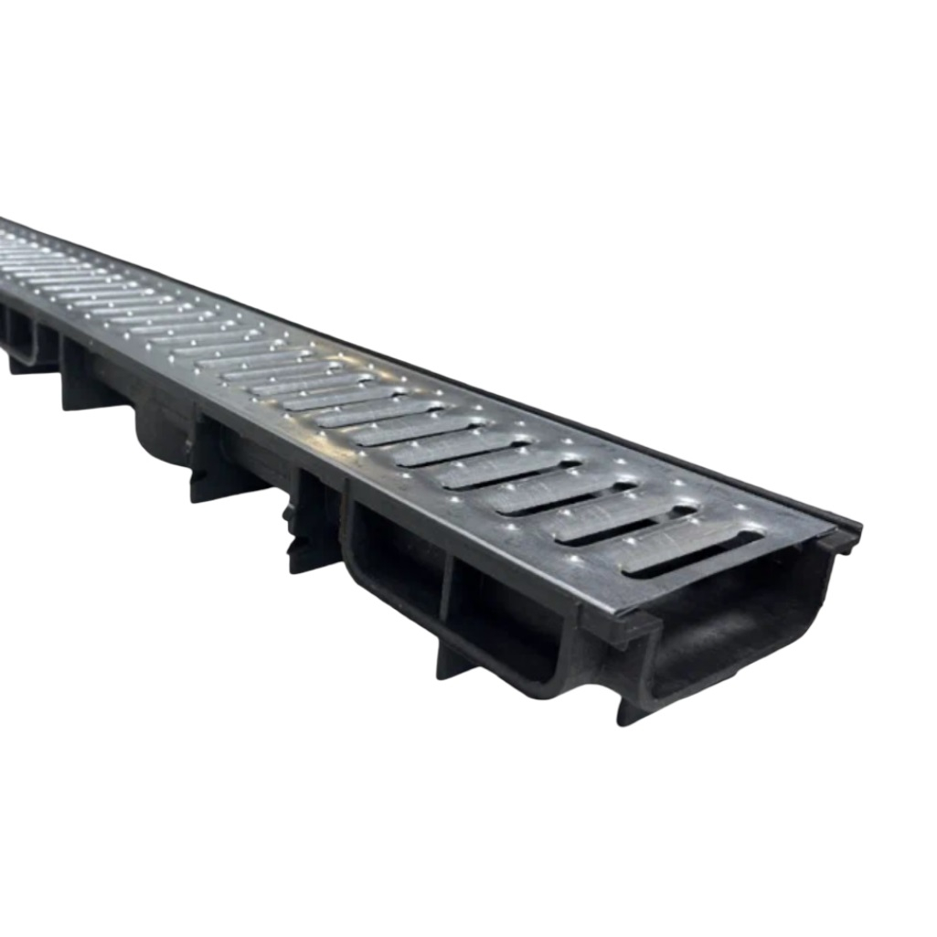 Решетка водоприемная для канала DN100, штампованная, оцинкованная сталь, 20х136х1000 мм