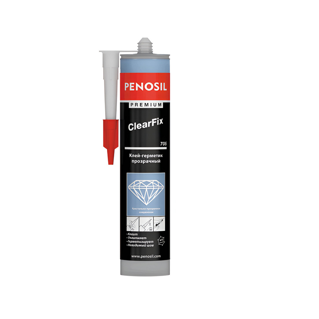 Клей герметик Penosil ClearFix 705, для внутренних и наружных работ, прозрачный, 290 мл