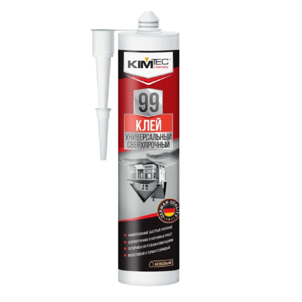 Клей всесезонный Kim Tec 99, 03-01-99, сверхпрочный, универсальный, бежевый, 280 мл