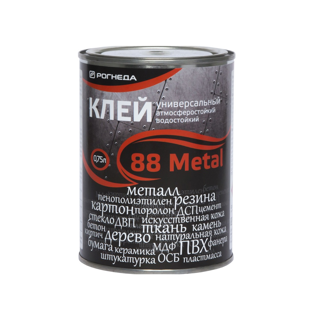 Клей Рогнеда 88-Metal, 2762, универсальный, атмосферостойкий, водостойкий, 0.75 л