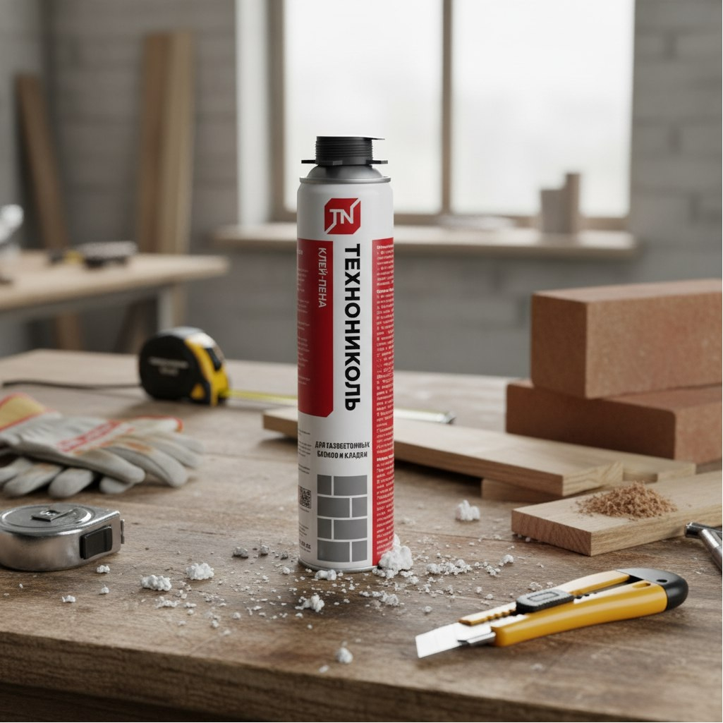 Клей-пена Технониколь для газобетонных блоков и кладки, всесезонная, 0.9 кг