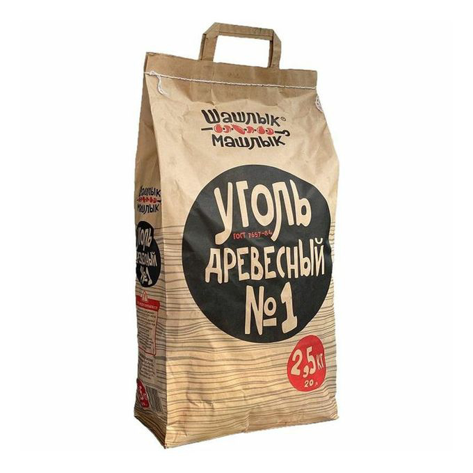 Уголь древесный №1 Шашлык-Машлык 2.5 кг