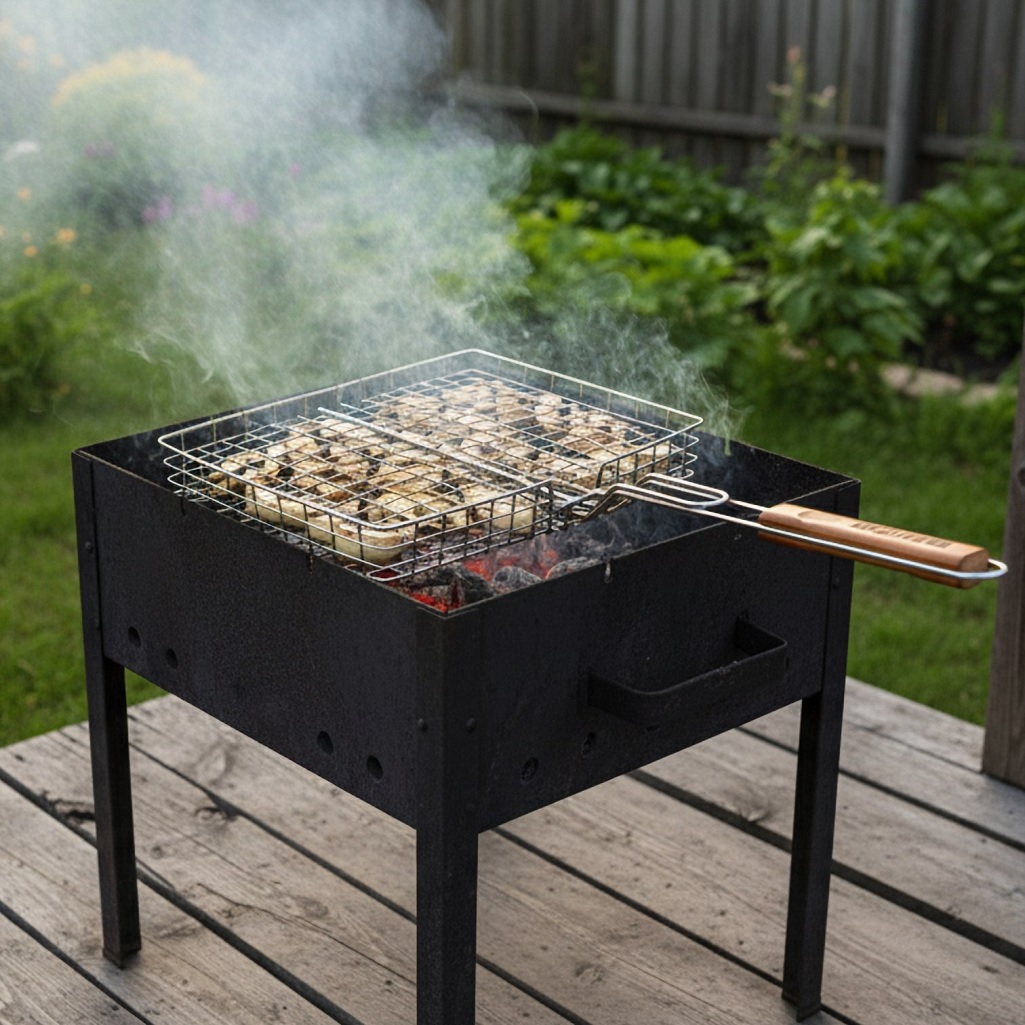 Решетка гриль Palisad Camping объемная, хромированная, 55х235х305 мм