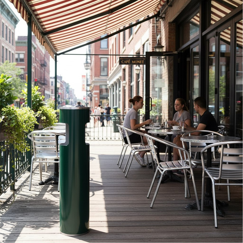 Урна-пепельница К-150, зеленая, для наружного и внутреннего использования, 10 л