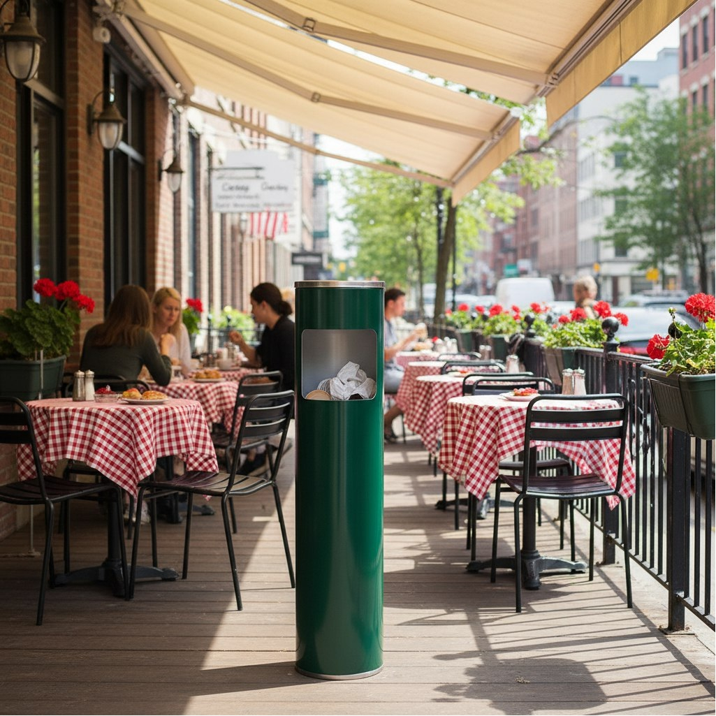 Урна-пепельница К-150, зеленая, для наружного и внутреннего использования, 10 л