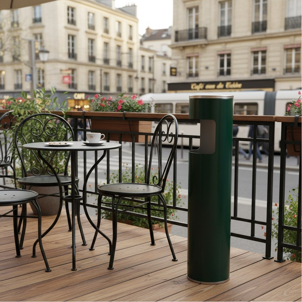 Урна-пепельница К-150, зеленая, для наружного и внутреннего использования, 10 л