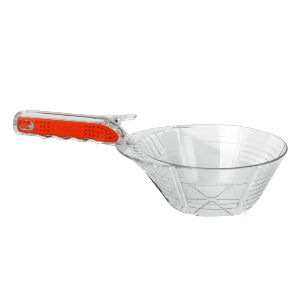 Ковш строительный Decor 670-2201, пластиковый, прозрачный, прорезиненная ручка, 1.1 л