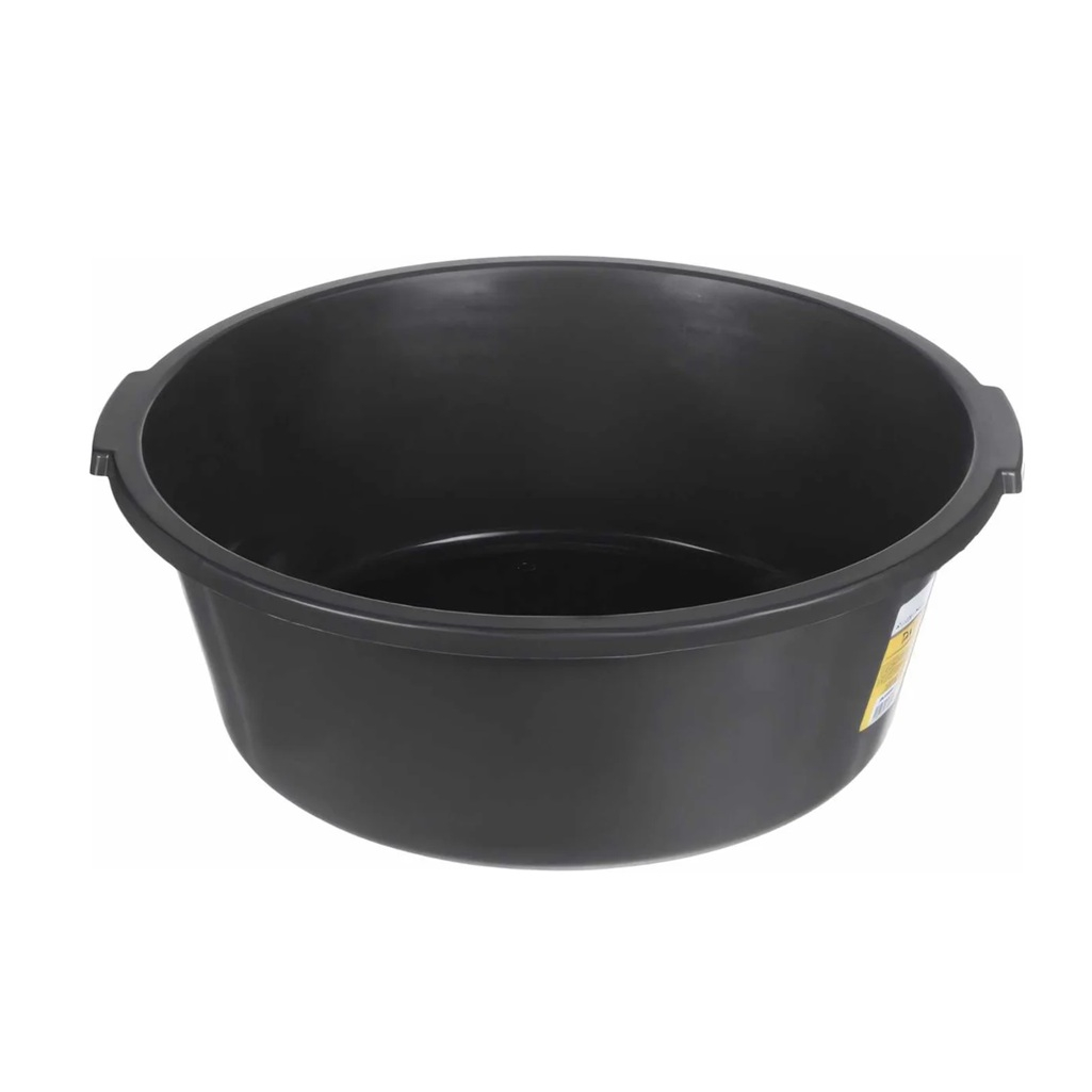 Таз строительный круглый, пластик, черный, 180х490х490 мм, 20 л