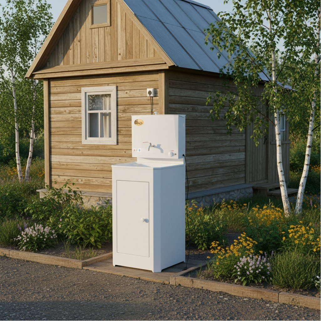 Умывальник дачный Вихрь Люкс 74/4/4, с подогревом, пластиковая мойка, цвет белый