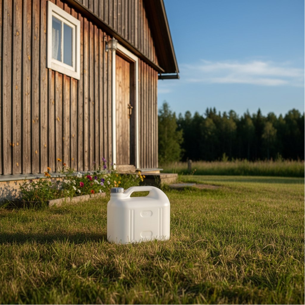 Канистра Martika Просперо С931БЕЛ, пластиковая, пищевая, прямоугольная, белая, 10 л