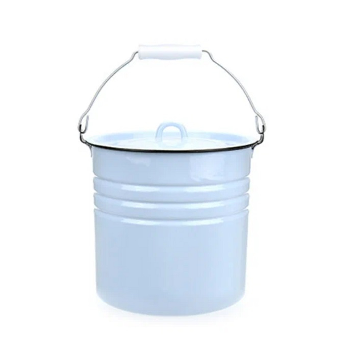 Ведро эмалированное, цилиндрическое с крышкой 12 л 