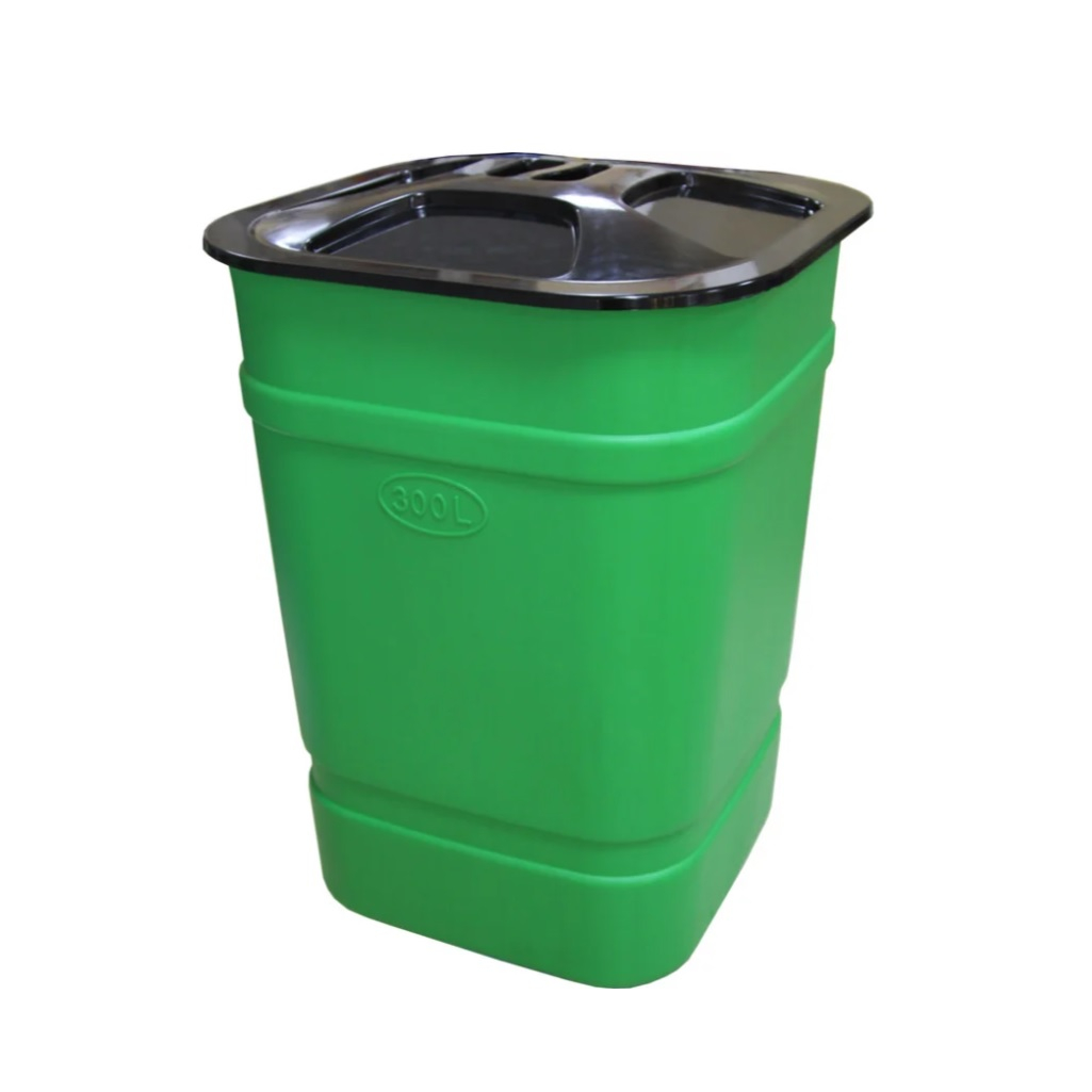 Бочка-бак с крышкой Альтернатива М3047, квадратная, с крышкой, 690х690х1010 мм, 300 л