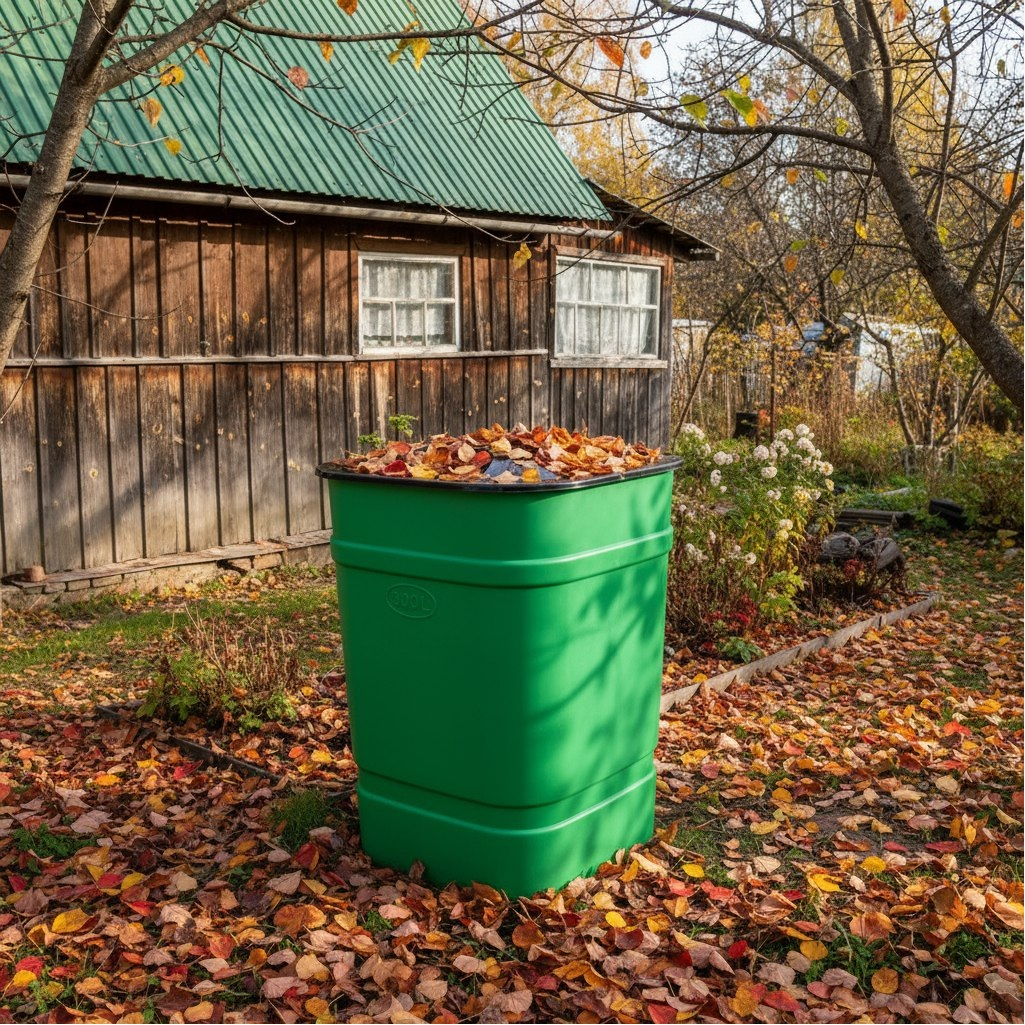 Бочка-бак с крышкой Альтернатива М3047, квадратная, с крышкой, 690х690х1010 мм, 300 л