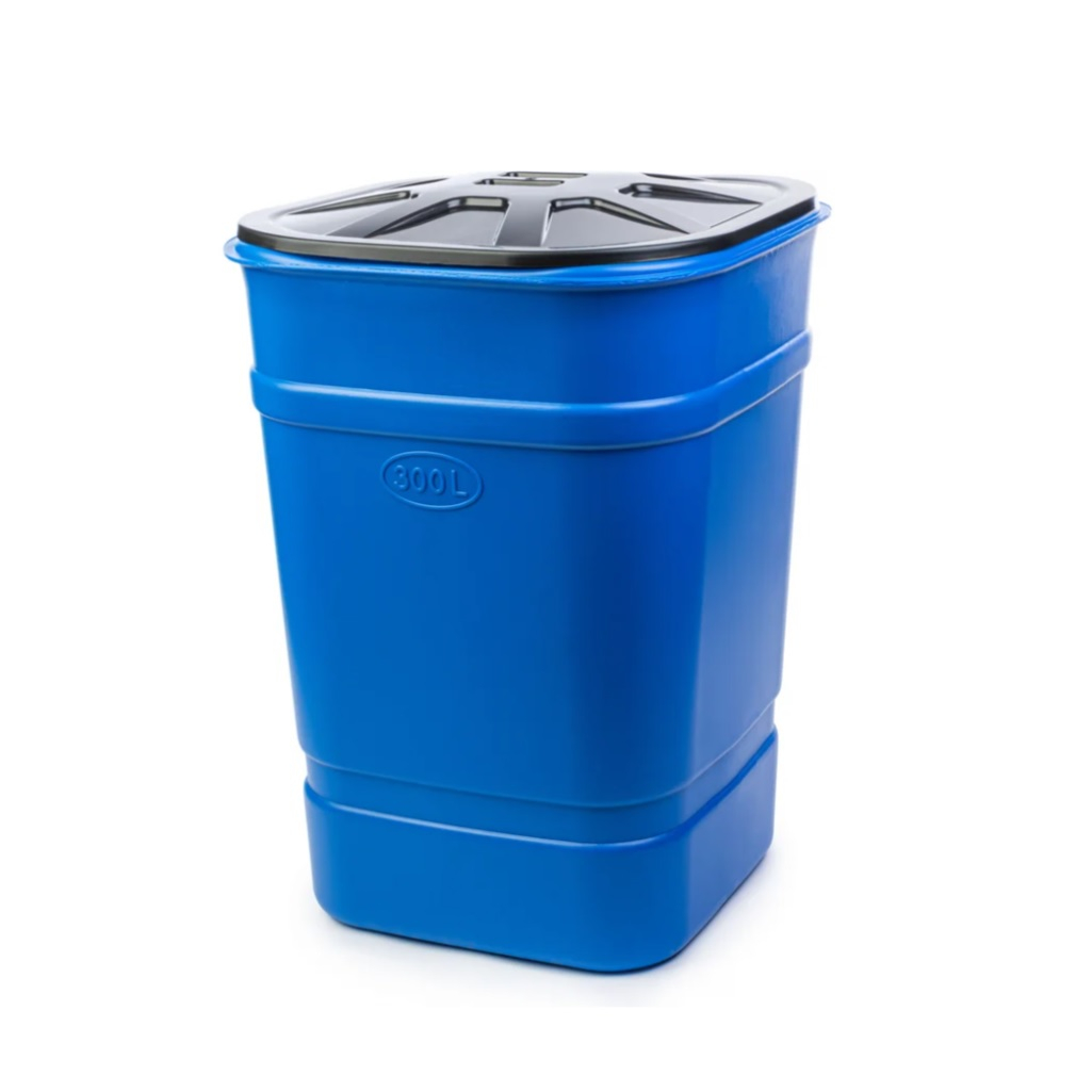 Бочка-бак с крышкой Альтернатива М3047, квадратная, с крышкой, 690х690х1010 мм, 300 л