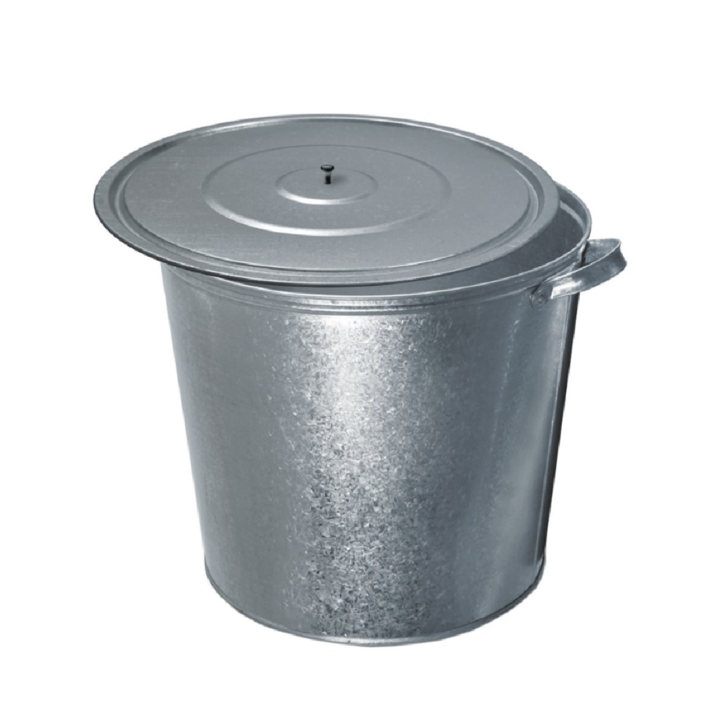 Бак для воды и сыпучих веществ 54633, оцинкованный, крышка, 32 л