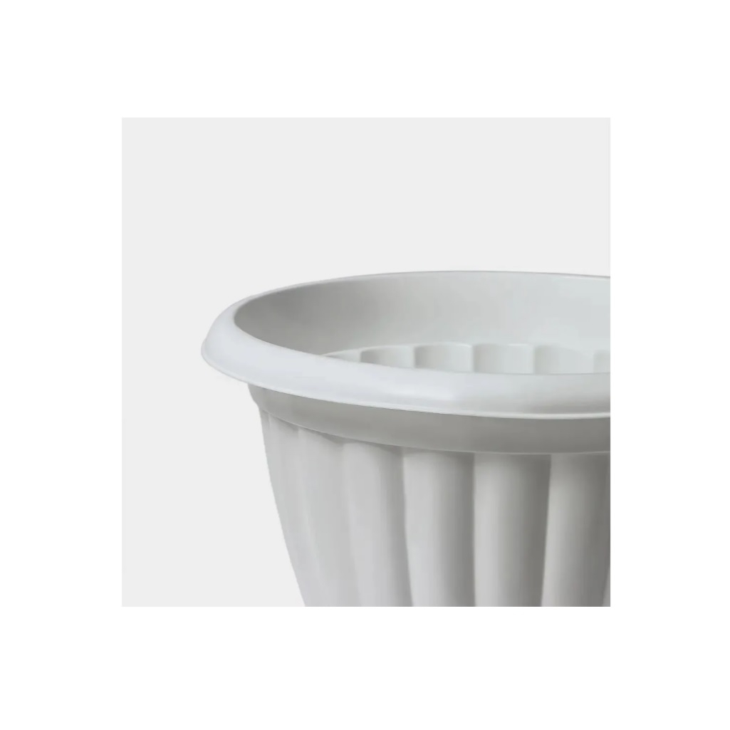 Вазон для цветов Альтернатива Жасмин, на высокой ножке, 12 л, диаметр 370 мм, белый, М1390