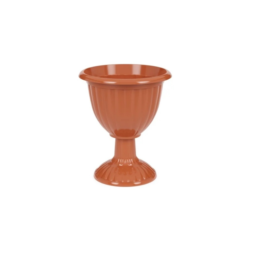 Вазон для цветов Альтернатива Жасмин, на высокой ножке, 18 л, диаметр 418 мм, коричневый, М1329