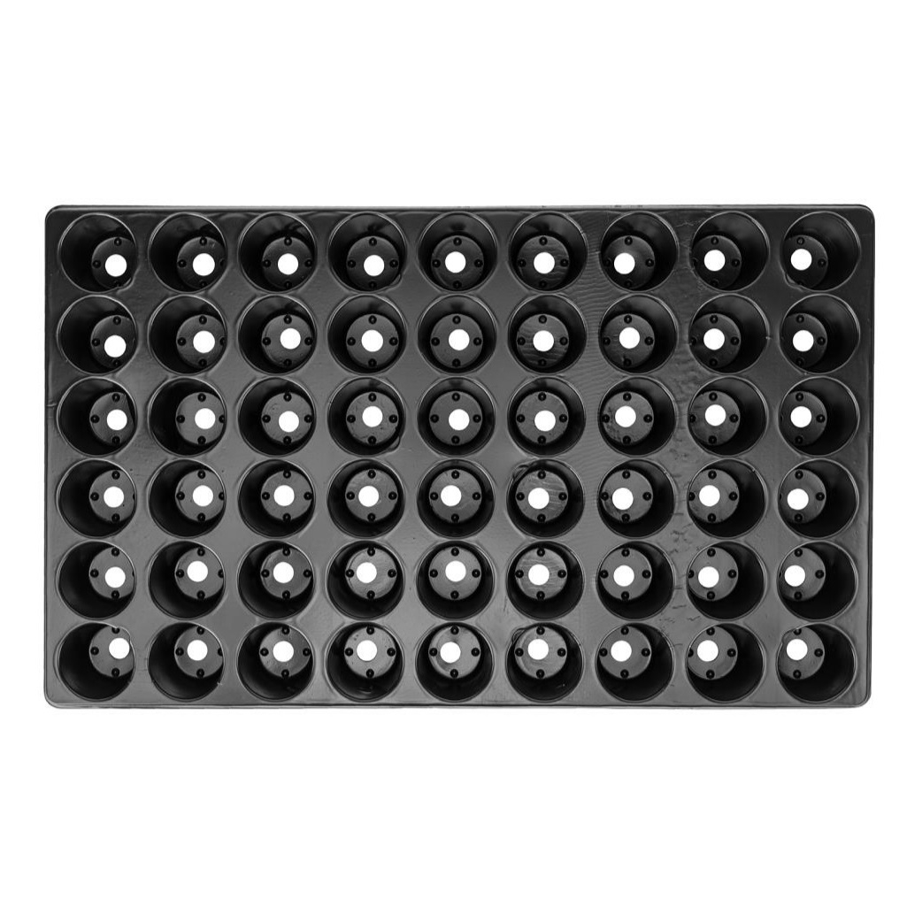 Кассета для рассады на 54 ячейки, 520х320 мм, круглые, пластик, черный		