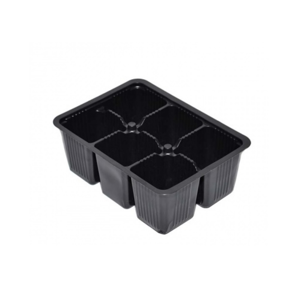 Мини кассета, 6 ячеек 178х130х50 мм, объем 0.17 л, пластик, черный