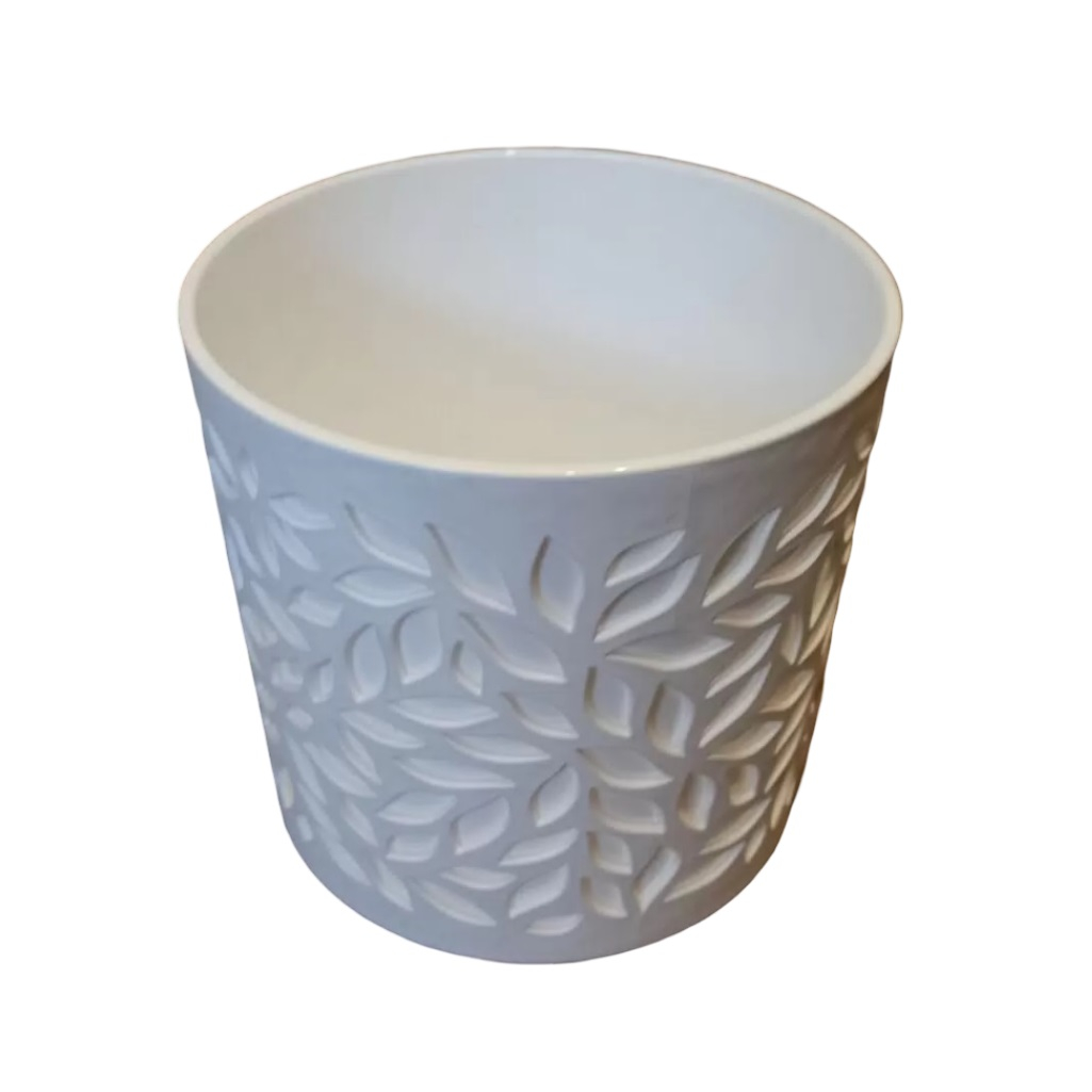 Кашпо BMC Leaves Белый-Белый, диаметр 16 см, высота 17 см, объем 2.5 л