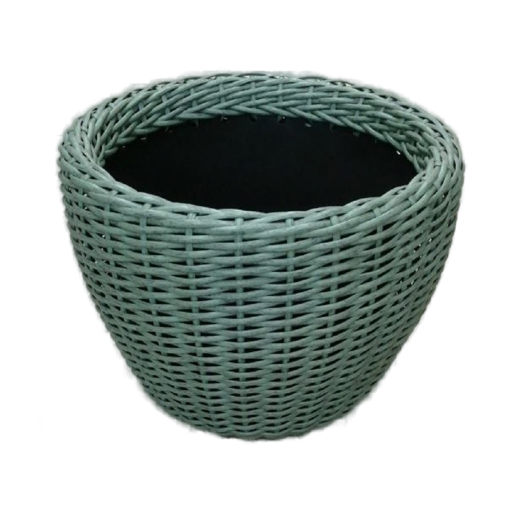 Кашпо настольное из ротанга, цвет бирюза 16 л, Для оформления интерьера и сада