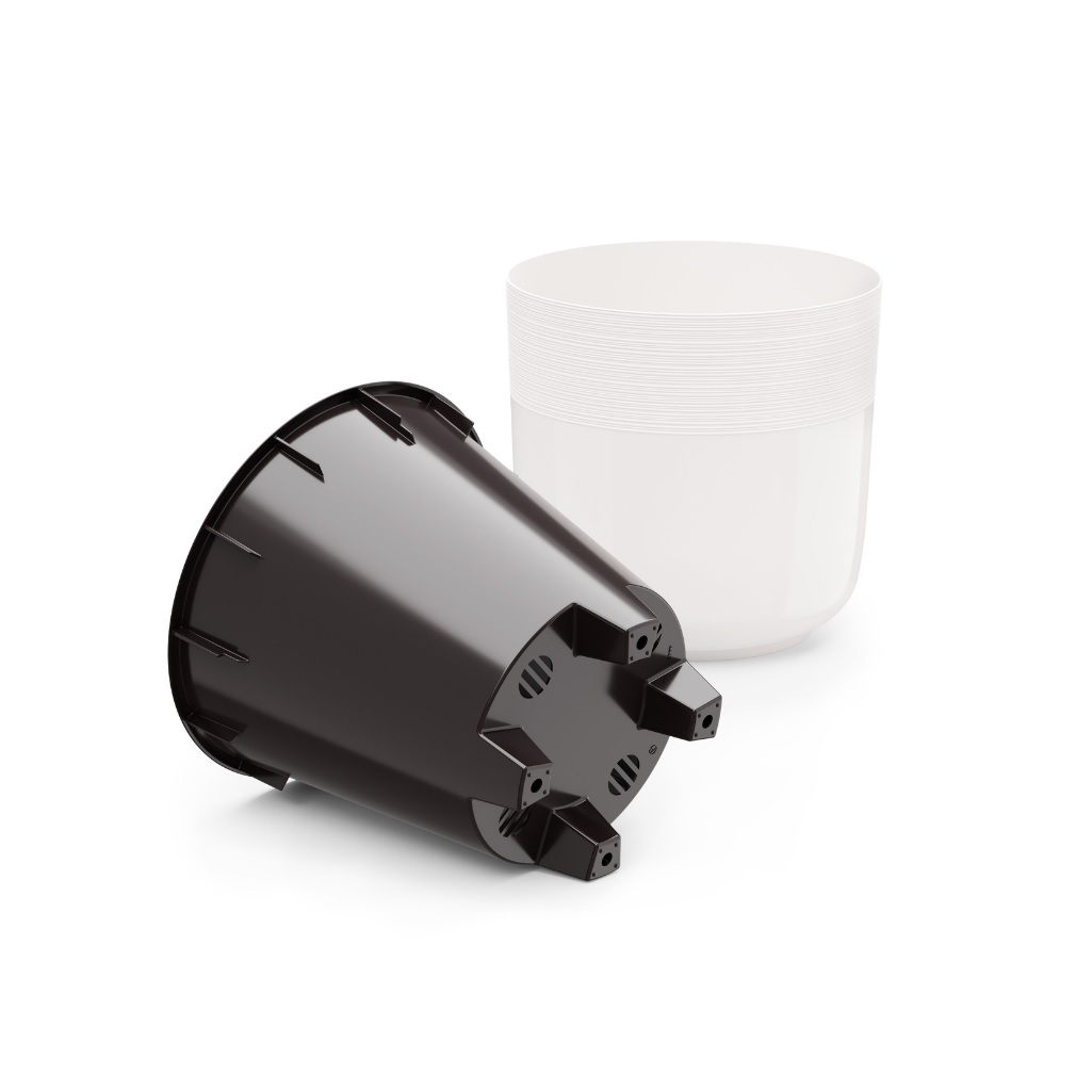 Горшок цветочный ЗПИ Альтернатива Линель 4.5 л, двойной, белый, М8701