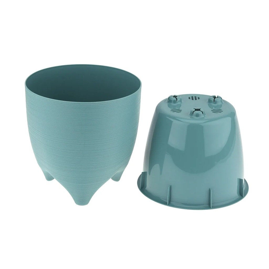 Горшок для цветов Ливингрин Де Коста с вкладкой, пластик, тиффани, 16х16 см, 2.25 л