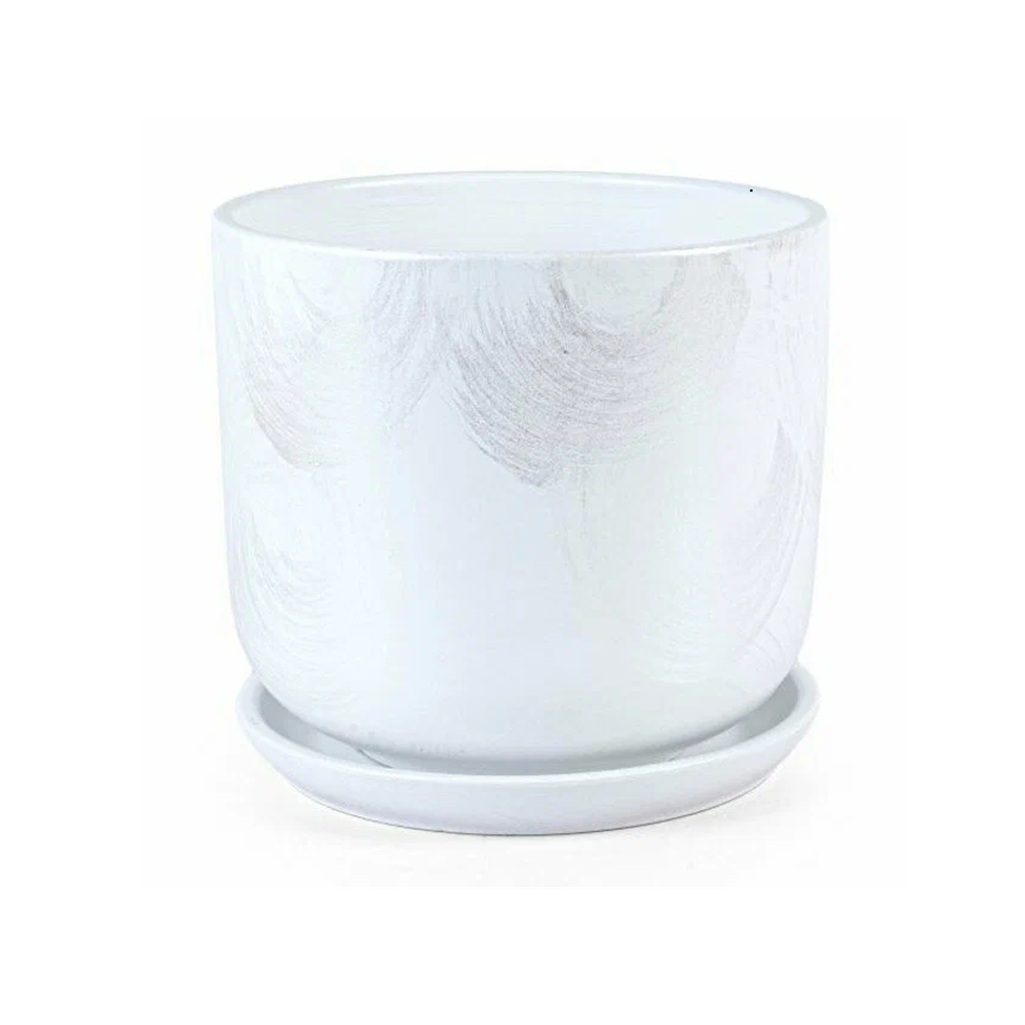 Горшок для цветов Орион №3, керамика, белый, 13.5х15 см, 1.6 л