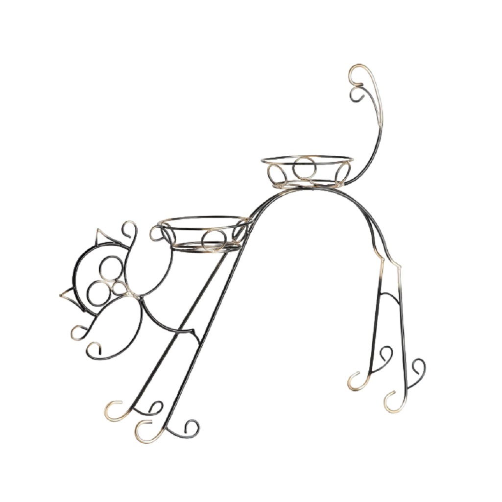 Подставка для цветочных горшков Simaland Сказка Кот 1525051, d 16 см, черный