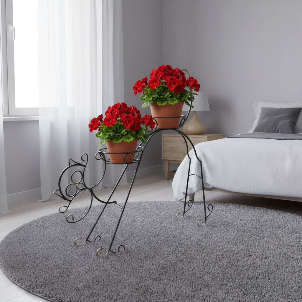 Подставка для цветочных горшков Simaland Сказка Кот 1525051, d 16 см, черный