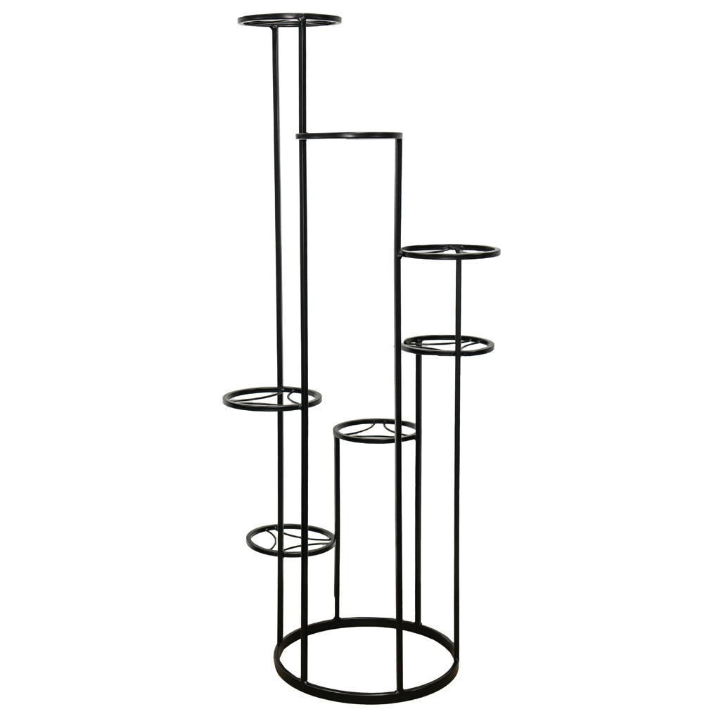 Подставка для цветов Лофт Каскад 7, 233469, 7 полок, напольная, металл, черная