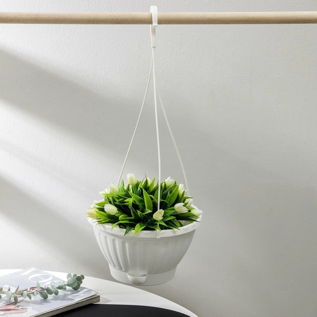 Горшок-кашпо Альтернатива Мирабель UD-197240, подвесной, белый, 2.5 л