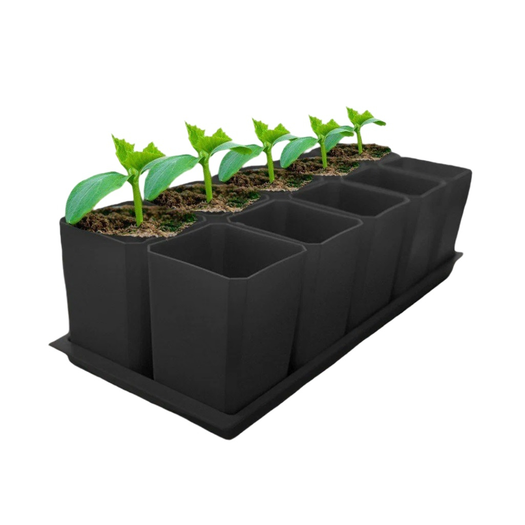 Набор для рассады, 10 горшочков с выдвижным дном, объем 750 мл, на поддоне, цвет в ассортименте