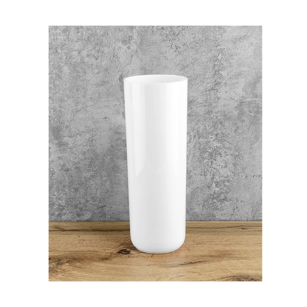 Ваза для цветов Альтернатива М8527, пластик, белая, 9х9х25.5 см